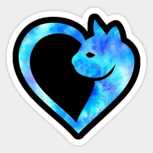 Tie Dye Cat Lover Heart Sticker